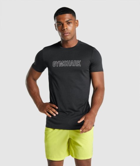 Men's Gymshark Arrival Graphic T-Shirts Black | NZ 9BMTEY